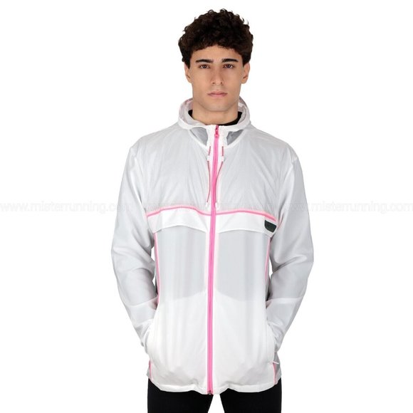 Under Armour 1374229 UA Run Anywhere Jacket White Pink Punk - Picture 1 of 5